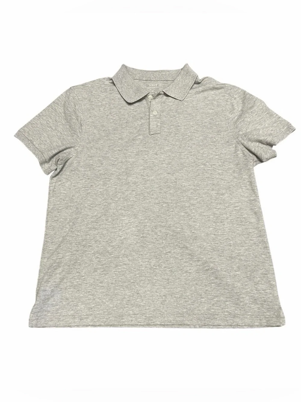 J.Crew Men's Heather Gray Untucked‎ Fit Flex Pique Polo Shirt | Size Large
